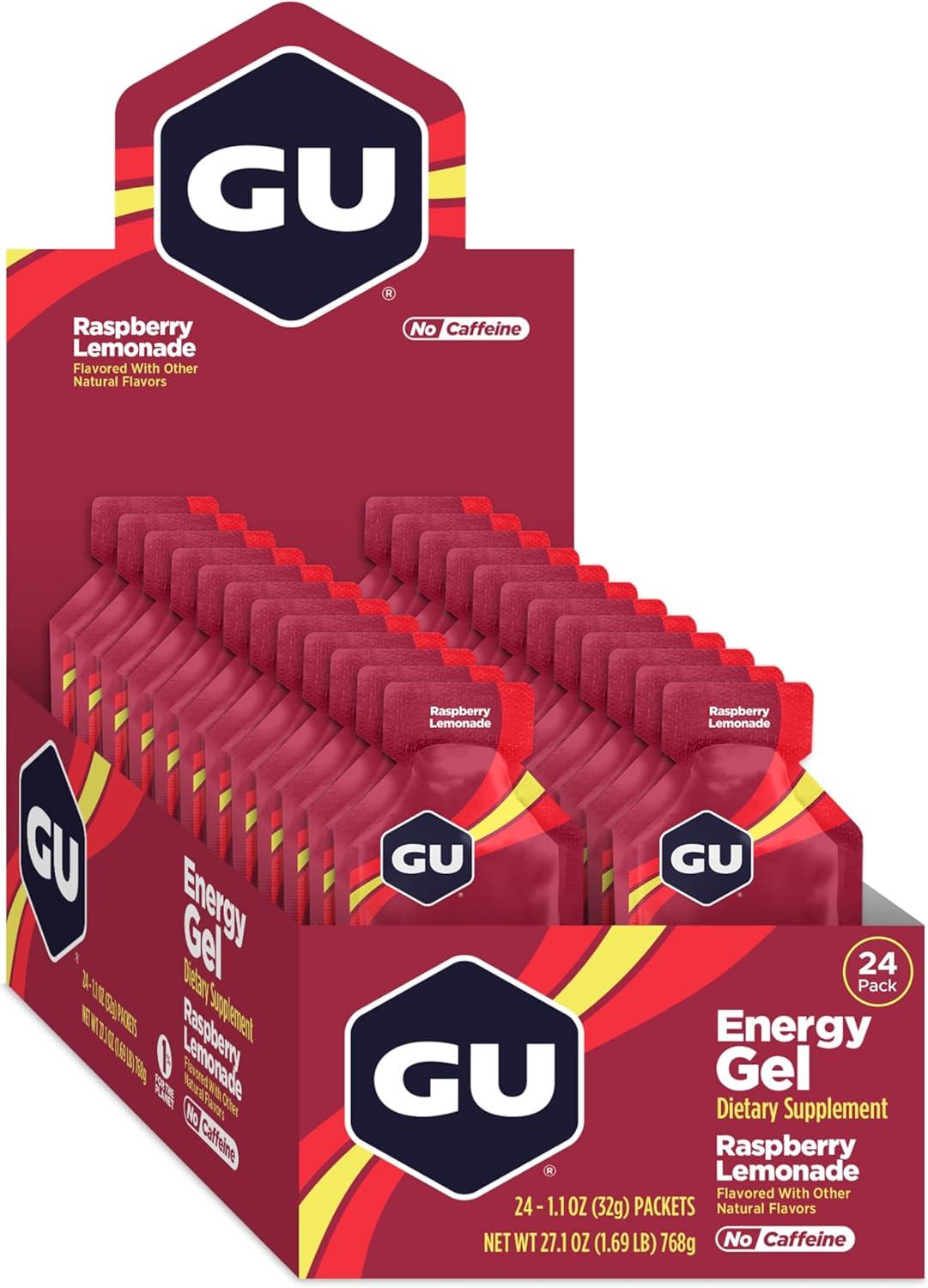 imageGU Energy Original Sports Nutrition Energy Gel Strawberry Banana 24 Count BoxRaspberry Lemonade