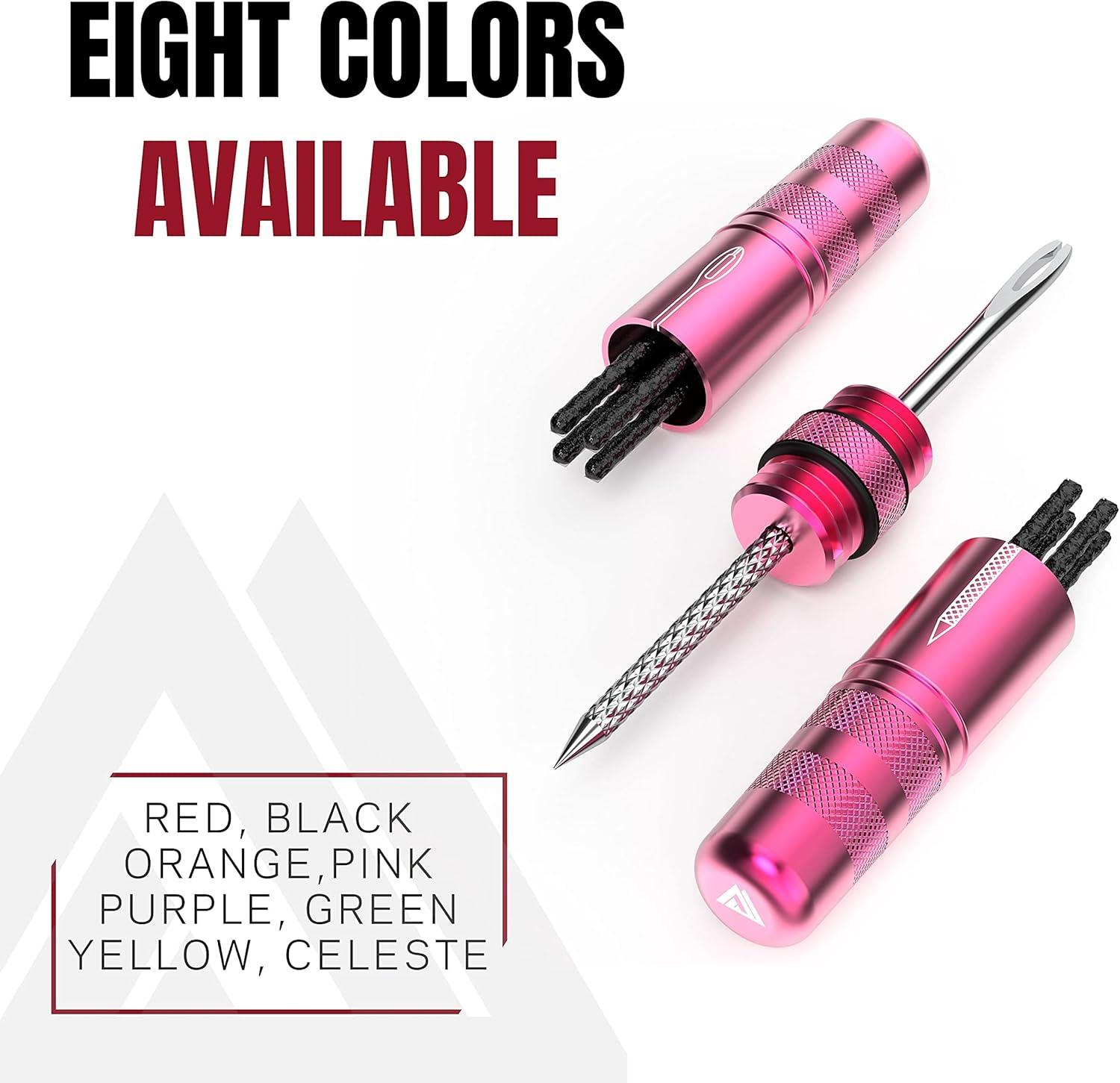 imageKOM Cycling Tubeless Tire Repair Kit for Bikes 8 Colors Fixes Mountain Bike and Road Bicycle Tire PuncturesPink