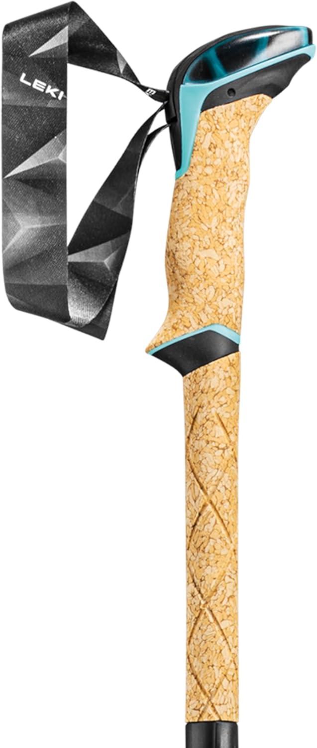 imageLEKI Cressida FX Carbon Collapsible Lightweight Walking Poles for Trekking ampamp HikingBrownLightblueMetallic