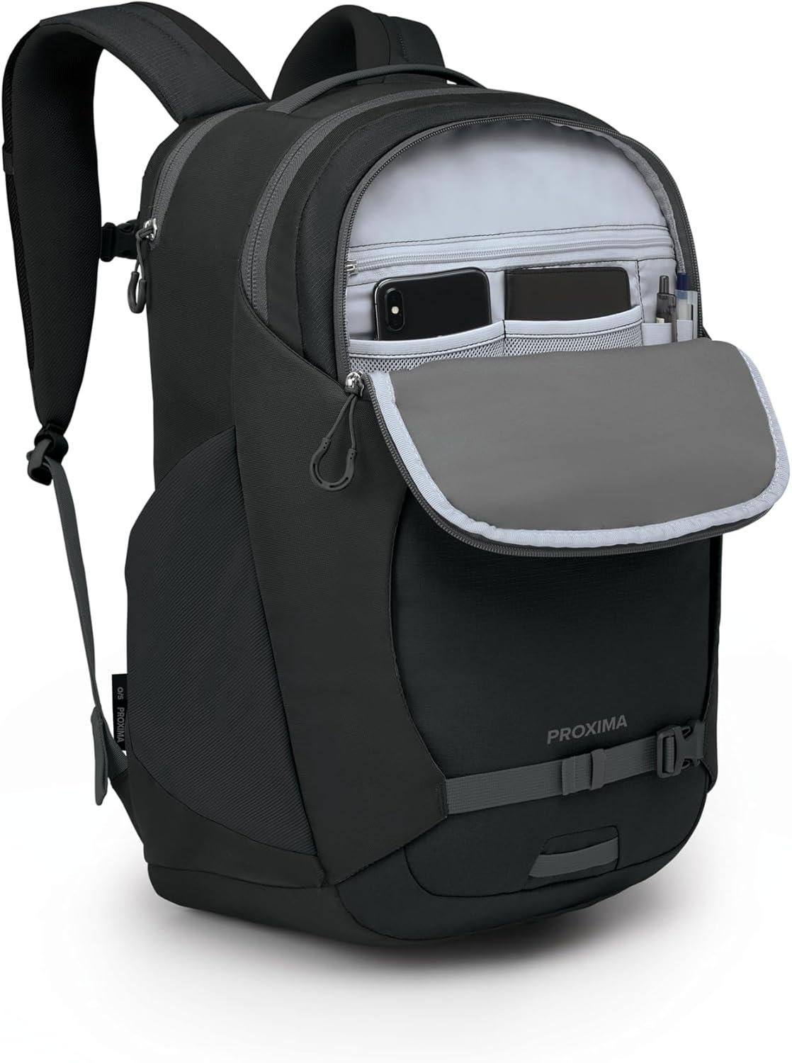 imageOsprey Proxima 30L Campus Laptop Backpack Organized Everyday Pack with Tech Storage Water Bottle Pockets and Comfortable Carry Perfect for School Commute and Travel BlackBlackCoal Grey