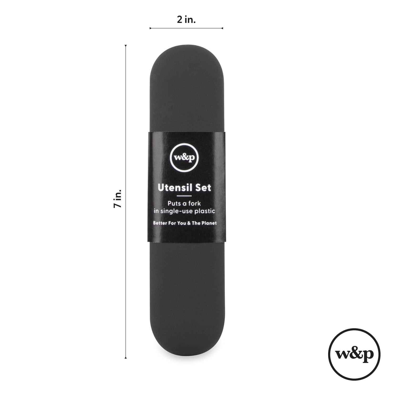 imageWampampP Porter Stainless Steel Utensils with Silicone Carrying Case Blush Spoon Fork ampamp Knife for Meals on the Go Portable and Compact SetBlush