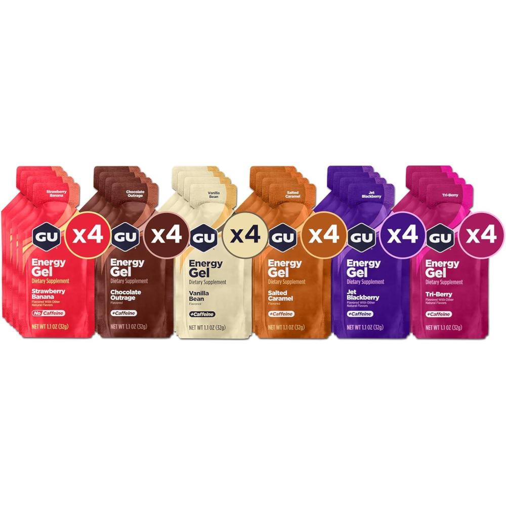 imageGU Energy Original Sports Nutrition Energy Gel Strawberry Banana 24 Count BoxAssorted Flavors