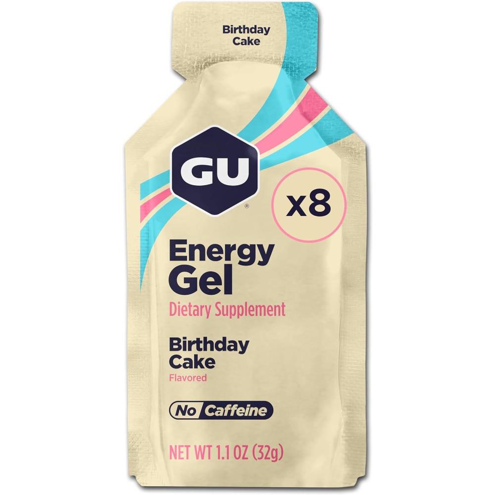imageGU Energy Original Sports Nutrition Energy Gel Strawberry Banana 24 Count BoxBirthday Cake