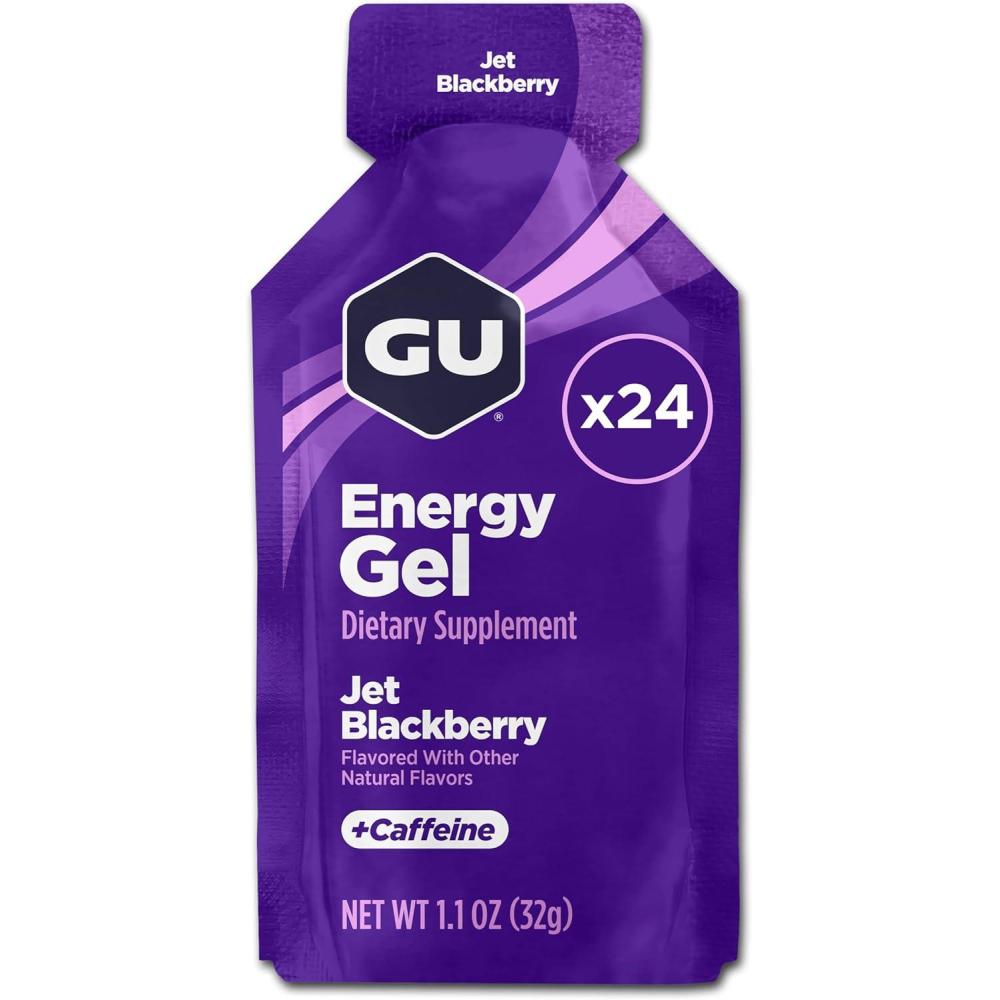 imageGU Energy Original Sports Nutrition Energy Gel Strawberry Banana 24 Count BoxJet Blackberry