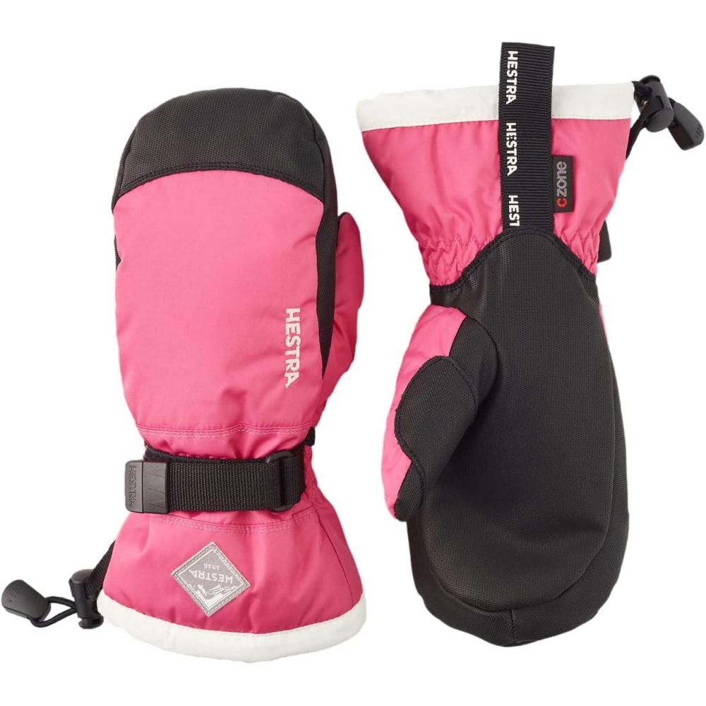 imageHestra Gauntlet CZone Junior Mitt Youth 413yrs Waterproof Insulated Kids Snow Mittens for Winter Skiing ampamp Playing in The SnowFuchsia Ivory