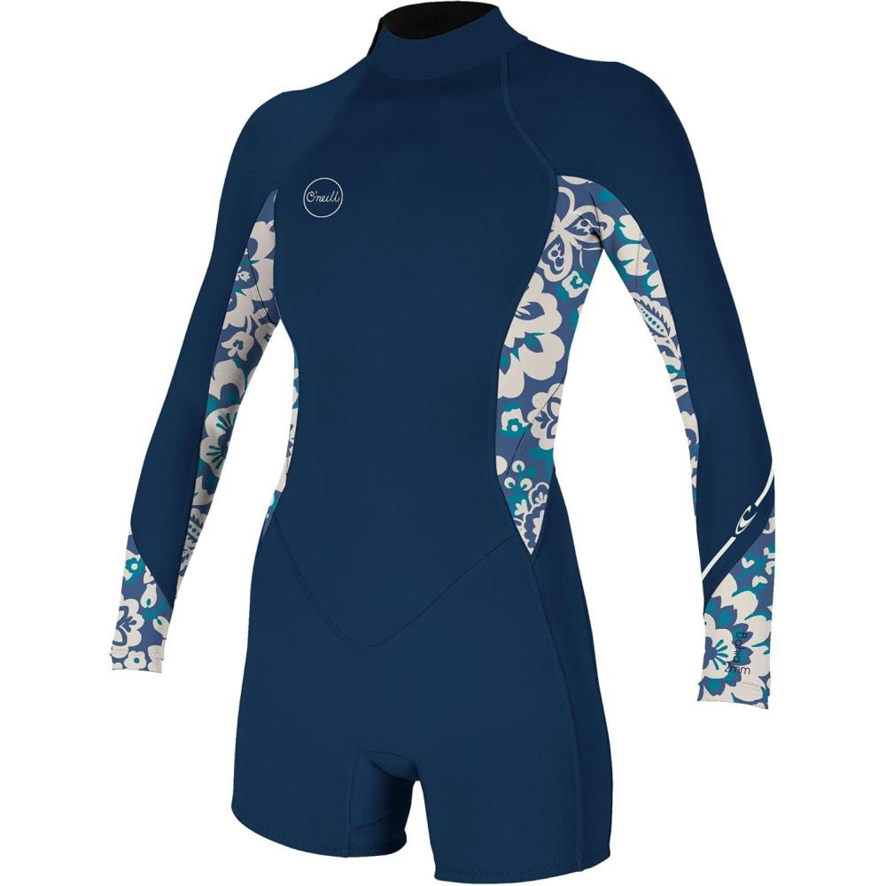 imageONeill Womens Bahia 21mm Back Zip Long Sleeve Spring WetsuitFrnavyCrisflorCrisflo