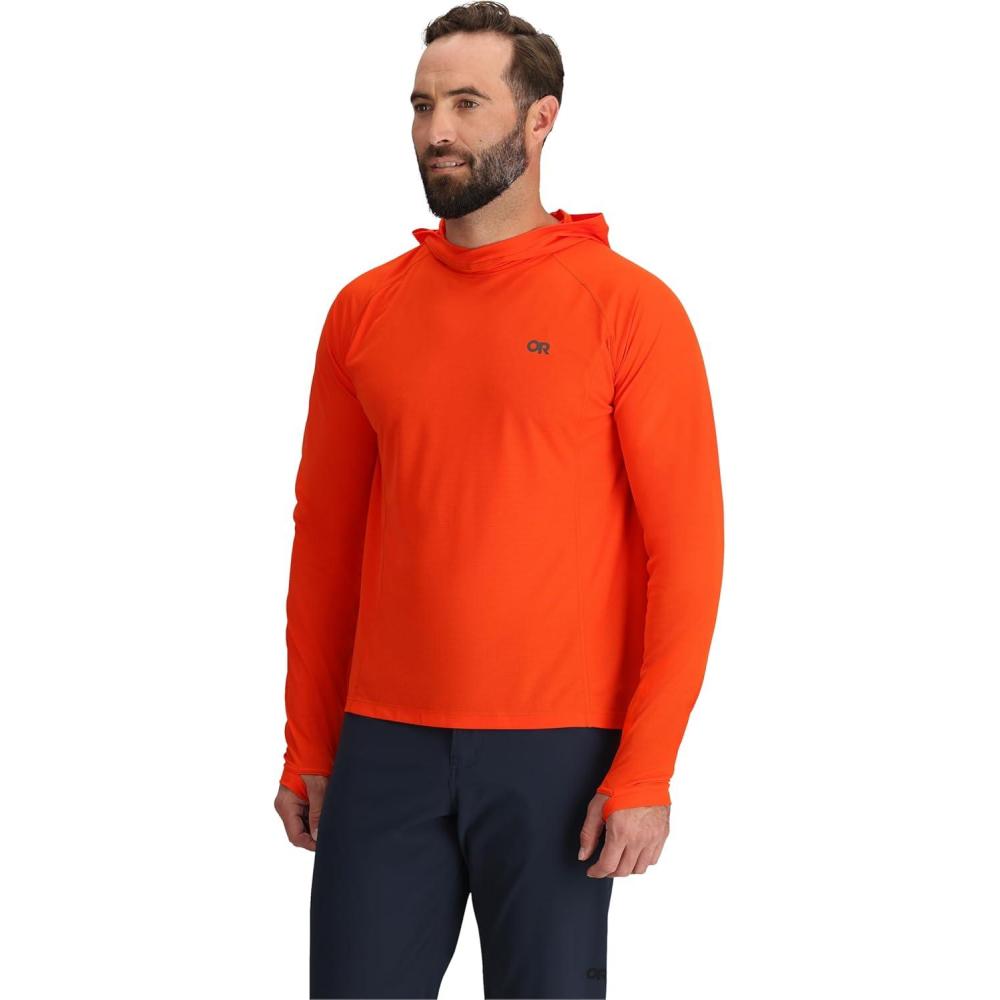 imageOutdoor Research Mens Echo Hoodie  Lightweight UPF 15 Sun Shirt MoistureWicking Odor Control BreathableSpice