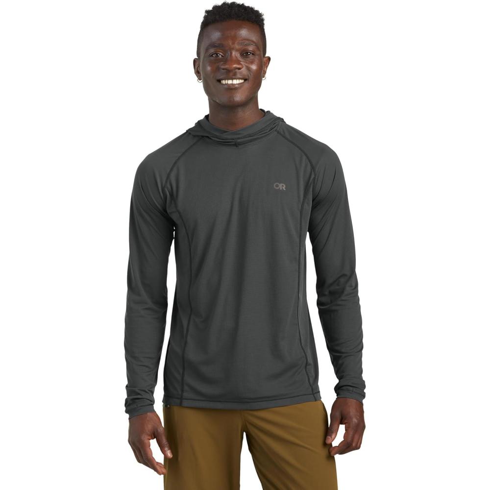 imageOutdoor Research Mens Echo Hoodie  Lightweight UPF 15 Sun Shirt MoistureWicking Odor Control BreathableStorm