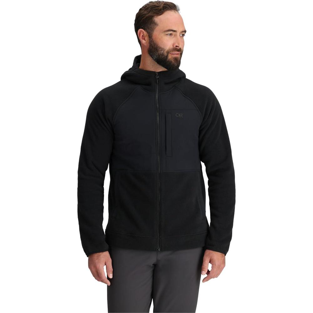 imageOutdoor Research Mens OR Polartec 200 Hoodie  Fleece Insulated Quick Drying Moisture Wicking UPF 30 Standard FitBlack