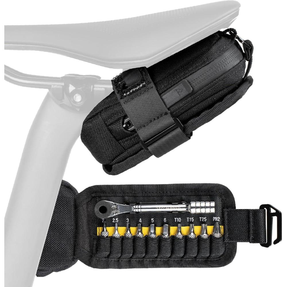 imageTopeak Elementa GearBag or GearBag EX  Compact UnderSeat Bike Bag with Ratchet Tool Set 03L StorageEX  Fold Out Tool Compartment