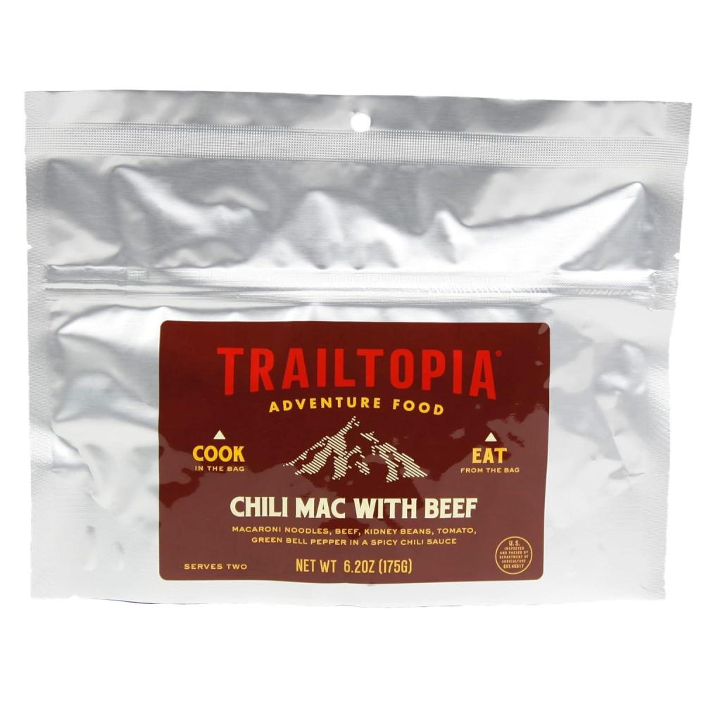 imageTrailtopia Chicken Stew with Noodles  Freeze Dried Hiking Dinner  Delicious Taste  Quick ampamp Easy Prep  Lightweight  Perfect for Camping ampamp Backpacking  High Energy Meals for Outdoor AdventuresChili Mac With Beef