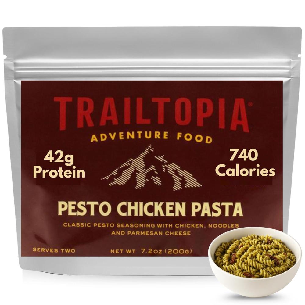imageTrailtopia Chicken Stew with Noodles Freeze Dried Hiking Dinner Delicious Taste Quick ampamp Easy Prep Lightweight Perfect for Camping ampamp Backpacking High Energy Meals for Outdoor AdventuresPesto Chicken Pasta
