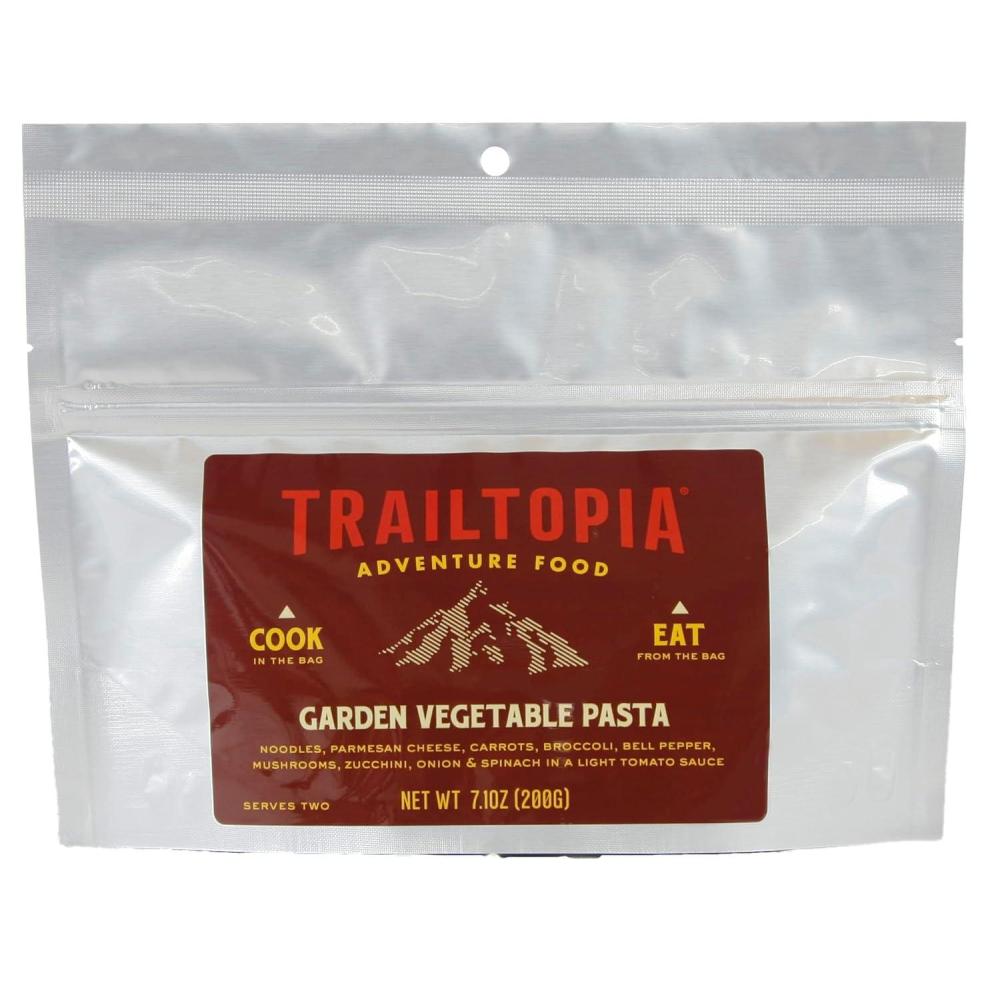 imageTrailtopia Chicken Stew with Noodles  Freeze Dried Hiking Dinner  Delicious Taste  Quick ampamp Easy Prep  Lightweight  Perfect for Camping ampamp Backpacking  High Energy Meals for Outdoor AdventuresGarden Vegetable Pasta