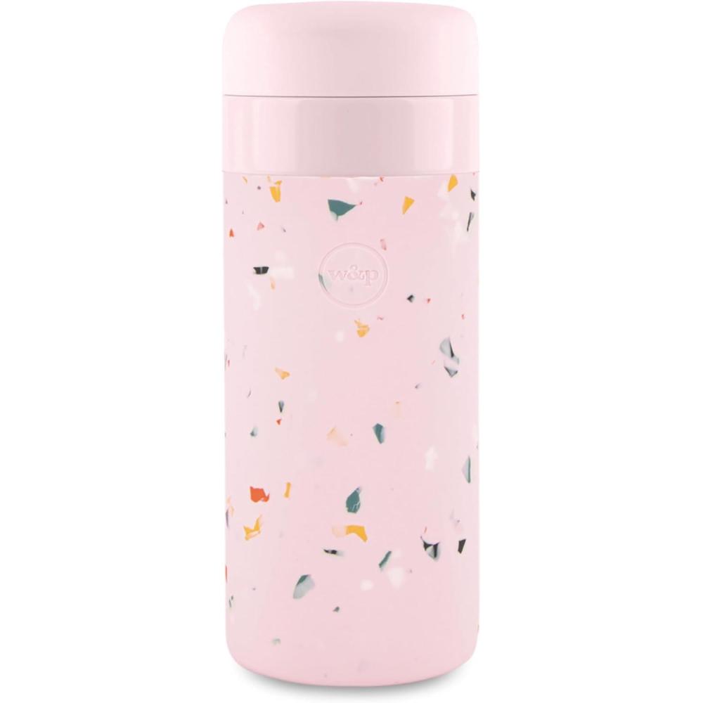 imageWampampP Porter Insulated Water Bottle 20oz Lavender Vacuum Insulated Stainless Steel with Ceramic Coating Leak Proof Dishwasher SafeTerrazzo Blush