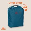 Kelty Litter G’tter Reusable Heavy Duty Garbage Bag and Carry Sack for Firewood, Cans, and Campsite Trash – Puncture + Water Resistant Fabric, Roll Top, 30L Capacity(Deep Teal)