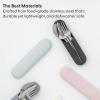 W&P Porter Stainless Steel Utensils with Silicone Carrying Case | Blush | Spoon, Fork & Knife for Meals on the Go | Portable and Compact Set(Terrazzo Blush)