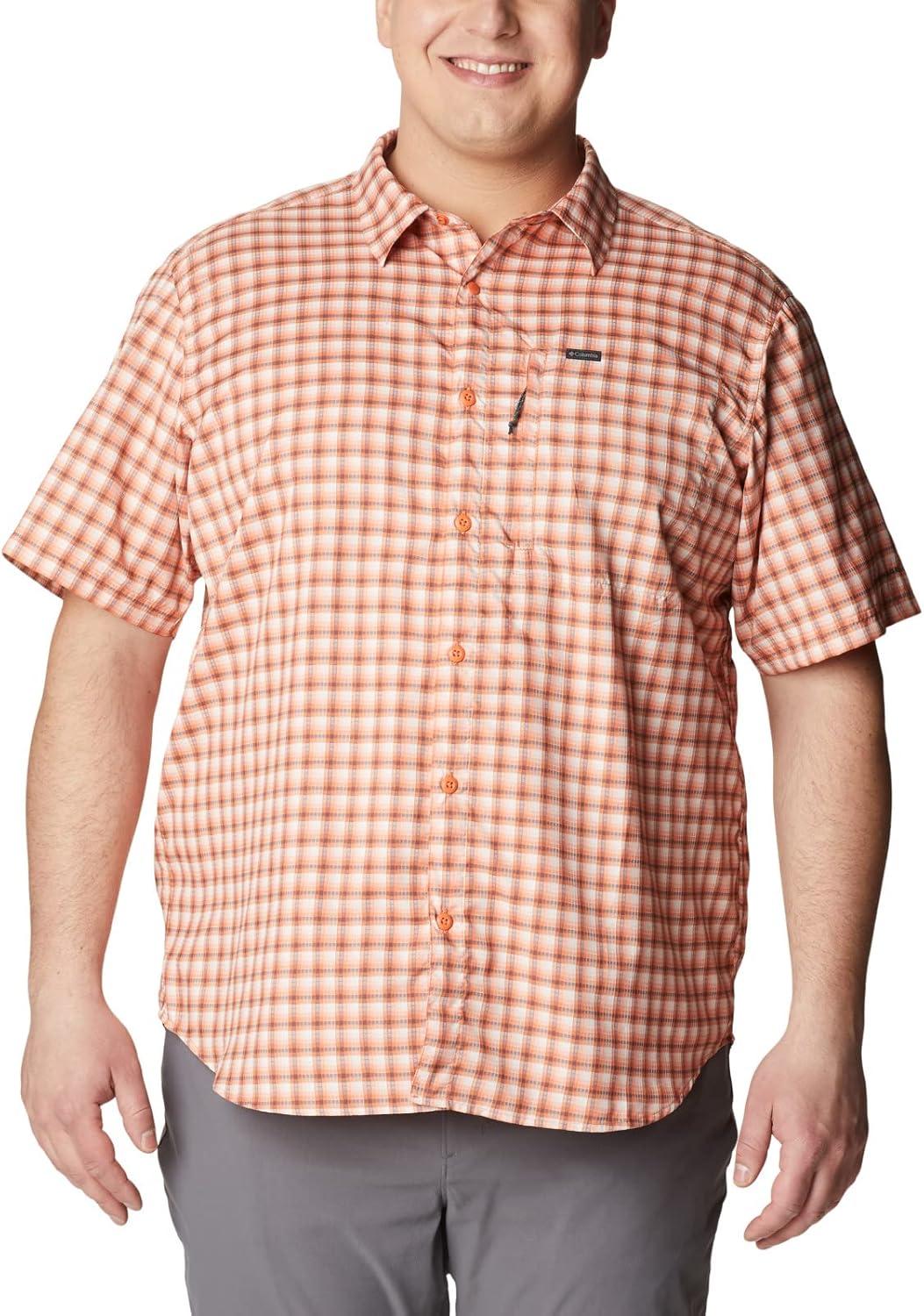 imageColumbia Mens Silver Ridge Utility Lite Novelty Short SleeveDesert Orange Pulaski Plaid
