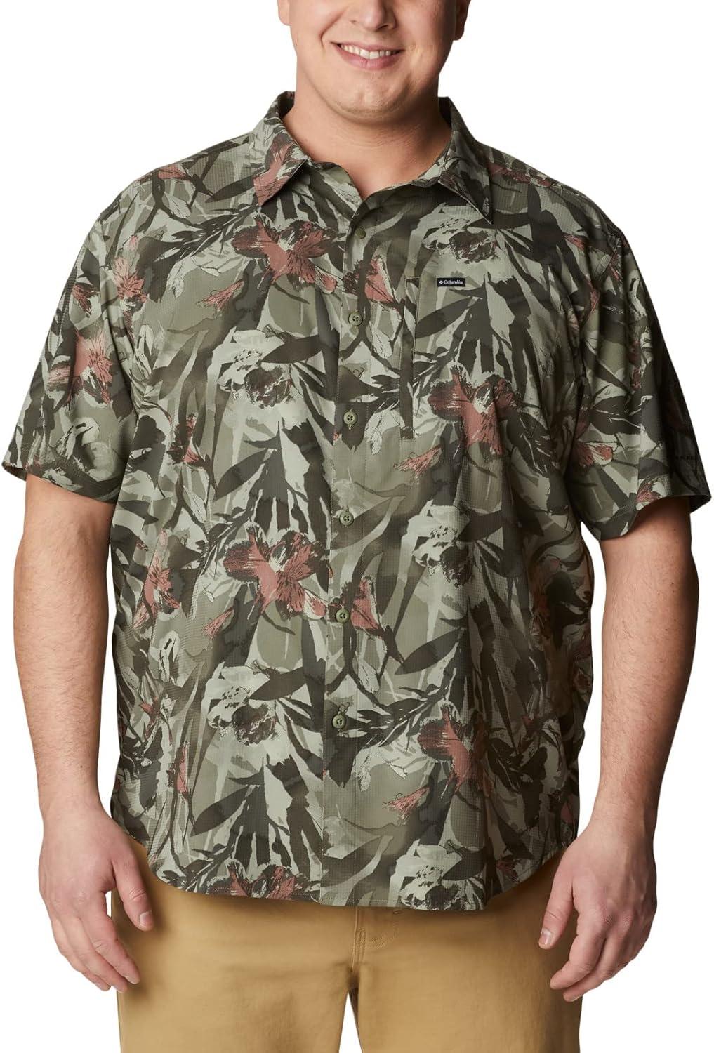 imageColumbia Mens Silver Ridge Utility Lite Novelty Short SleeveStone Green Floriculture