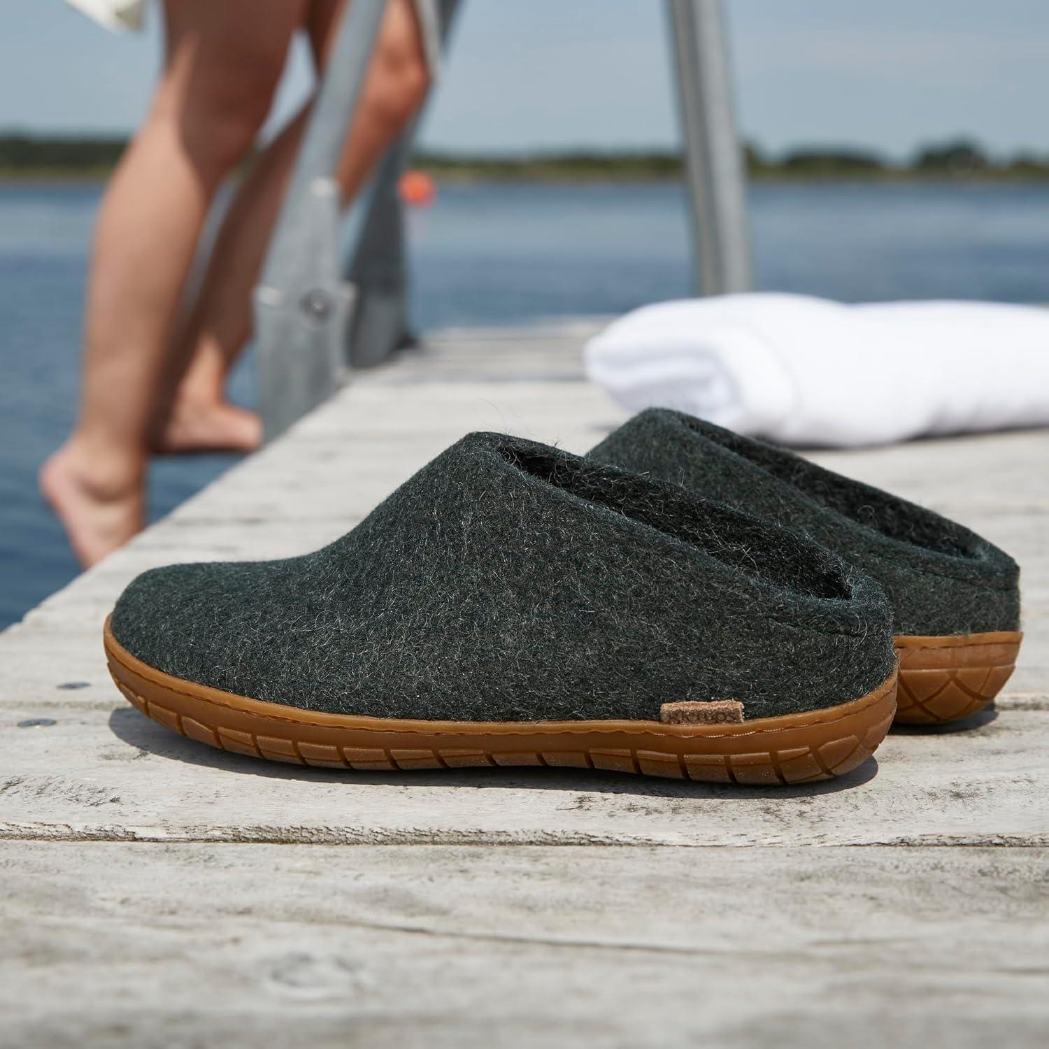 imageGlerups 100 quality wool mix Slipper with rubber sole Unisex SliponForest