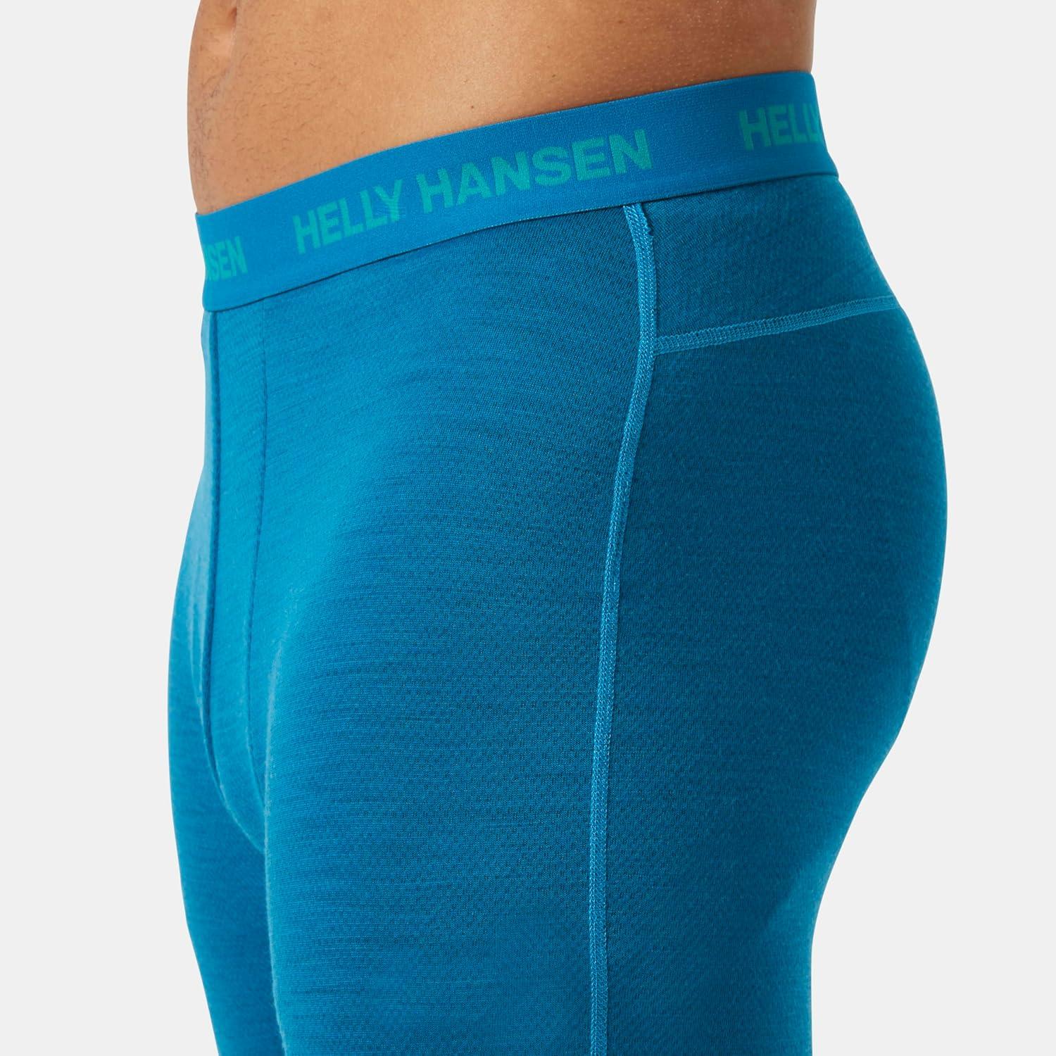 imageHellyHansen LIFA Merino Midweight Pant for Men Track Pants with NonItch Fabric 2Layer Design Flat Lock Seams ZQ Wool540 Cerulean Blue
