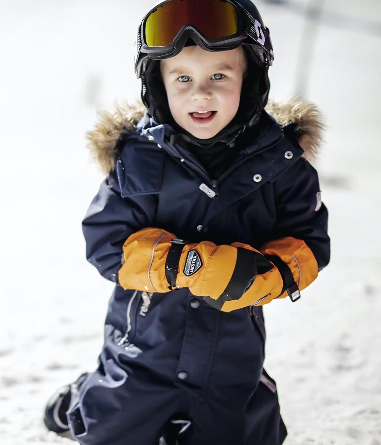 imageHestra CZone Junior Mitt Youth 213yrs I Waterproof Insulated Kids Mitten for Skiing Snowboarding or Playing in The SnowCerise Multi