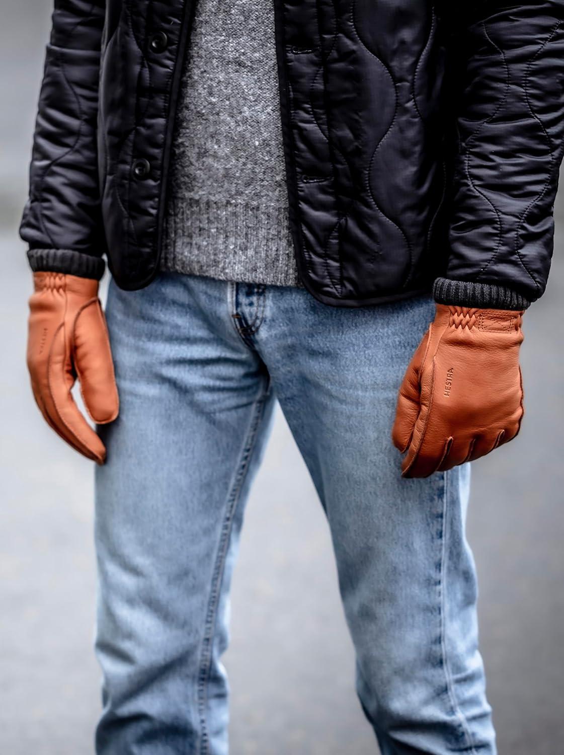 imageHestra Deerskin Primaloft Rib Glove Insulated Leather Glove for Work ampamp Everyday UseBlack