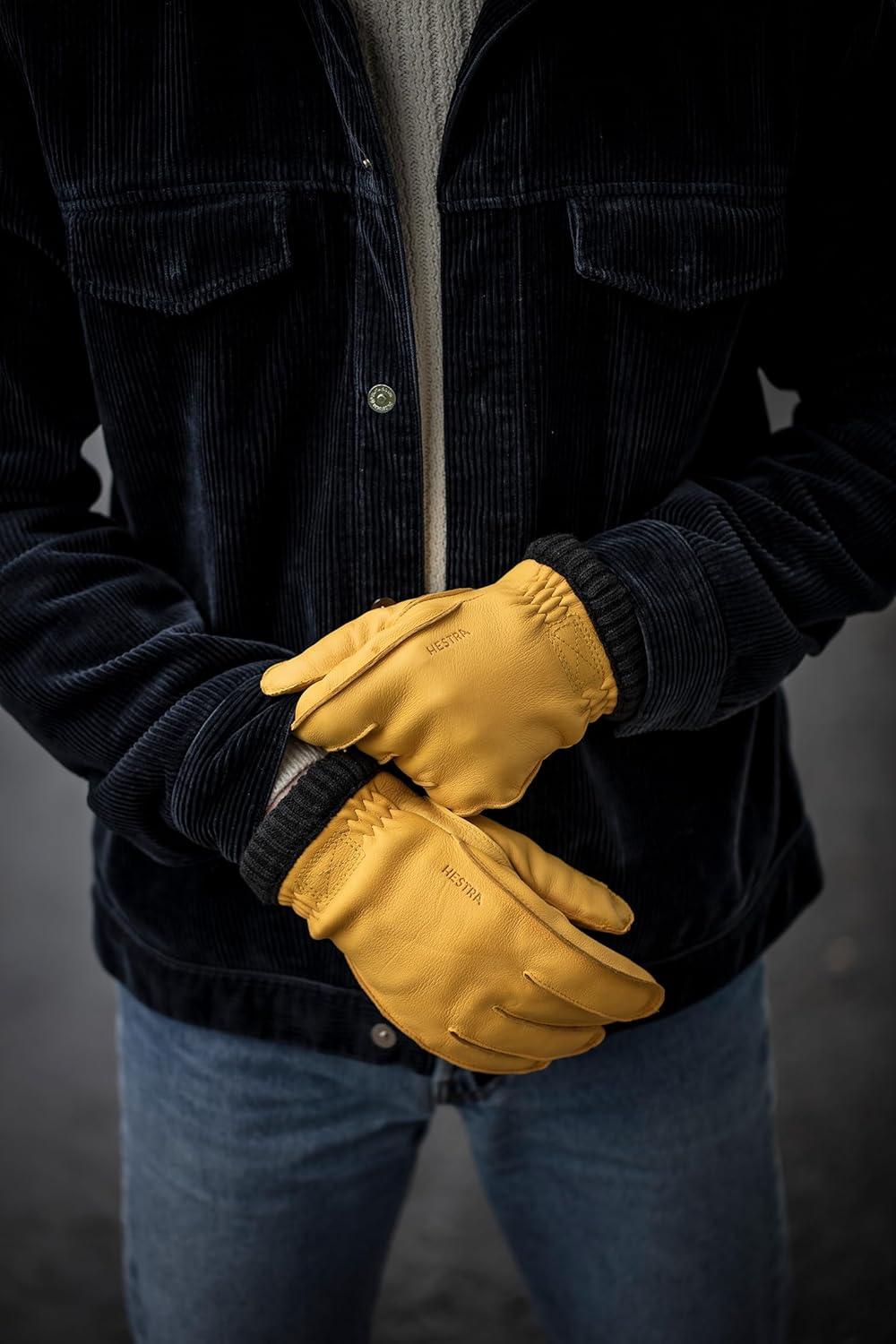 imageHestra Deerskin Primaloft Rib Glove Insulated Leather Glove for Work ampamp Everyday UseBlack