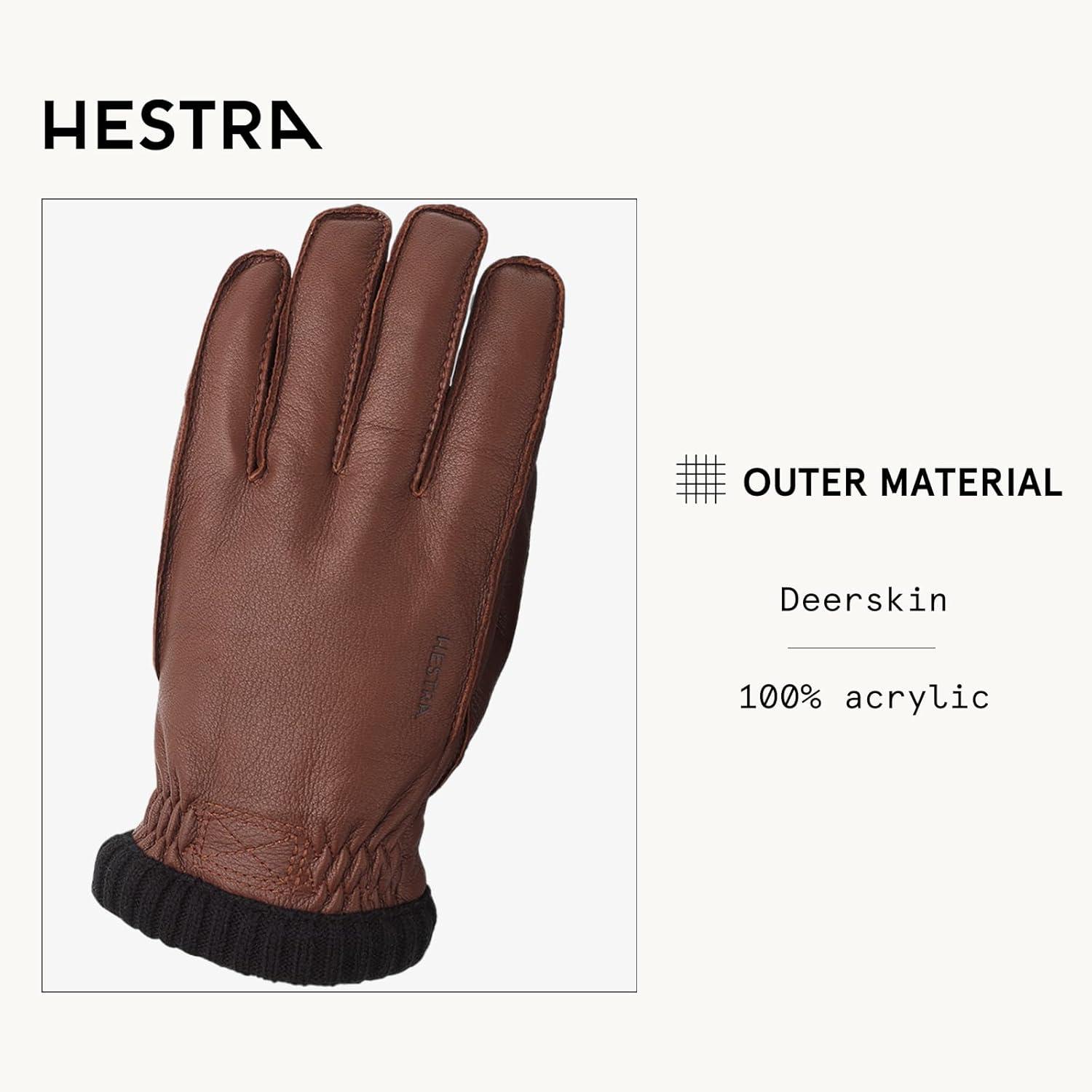 imageHestra Deerskin Primaloft Rib Glove Insulated Leather Glove for Work ampamp Everyday UseChocolate
