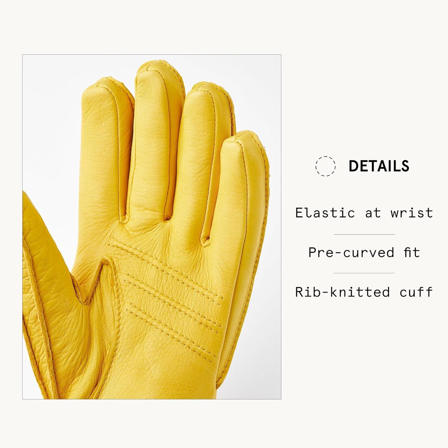 imageHestra Deerskin Primaloft Rib Glove Insulated Leather Glove for Work ampamp Everyday UseNatural Yellow