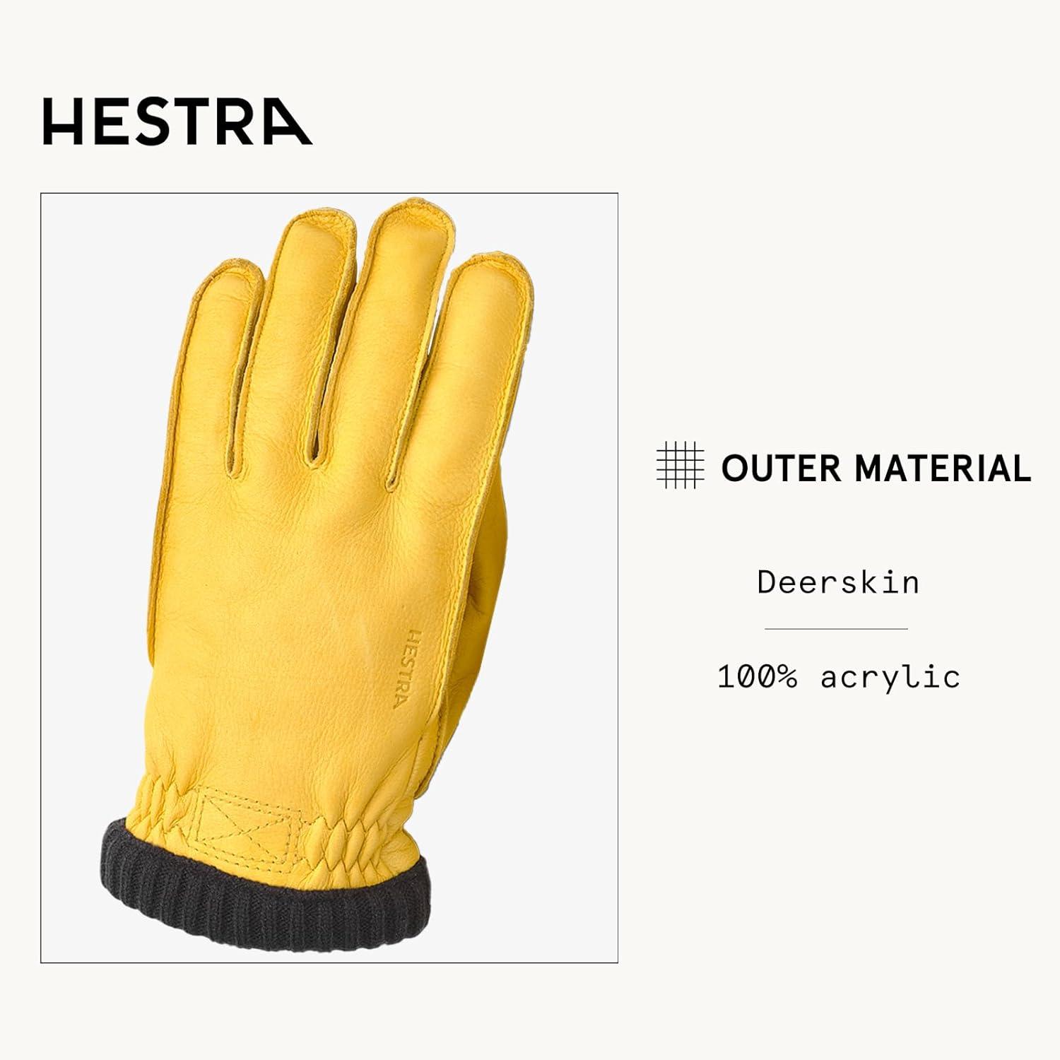 imageHestra Deerskin Primaloft Rib Glove Insulated Leather Glove for Work ampamp Everyday UseNatural Yellow