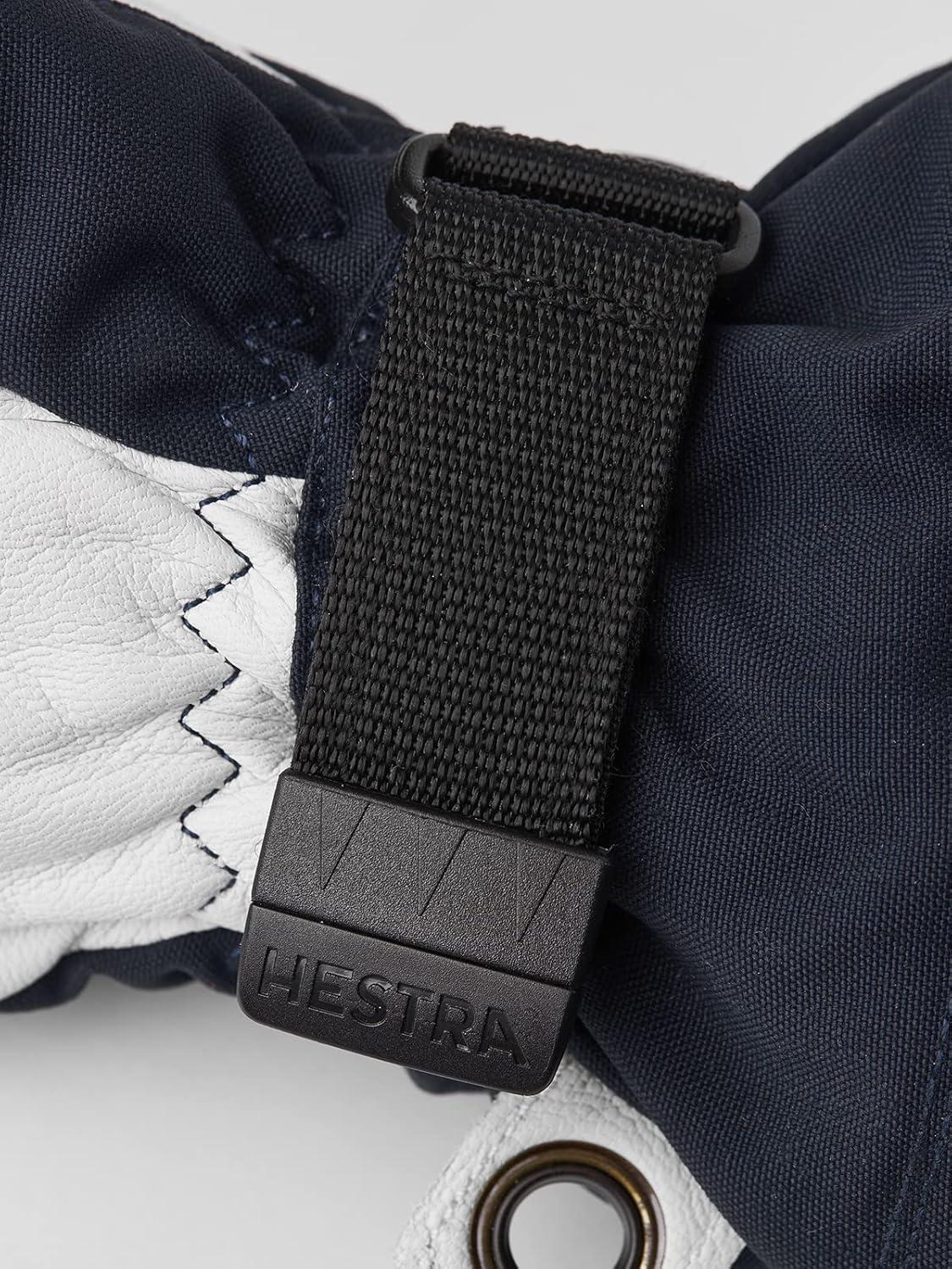 imageHestra Womens Heli Ski Female Glove 3Finger Leather Snow Glove for Skiing Snowboarding and MountaineeringNavyOffwhite