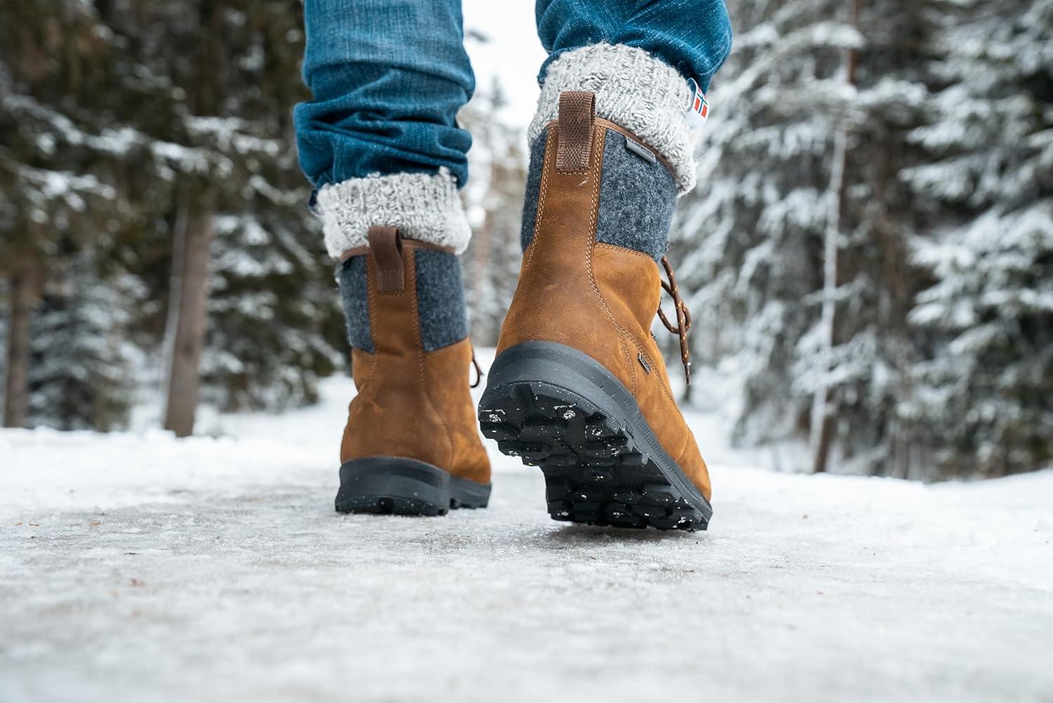 imageIcebug Mens Adak BUGrip Winter Hiking Boot with Carbide Studded Traction SoleCoffeeGrey
