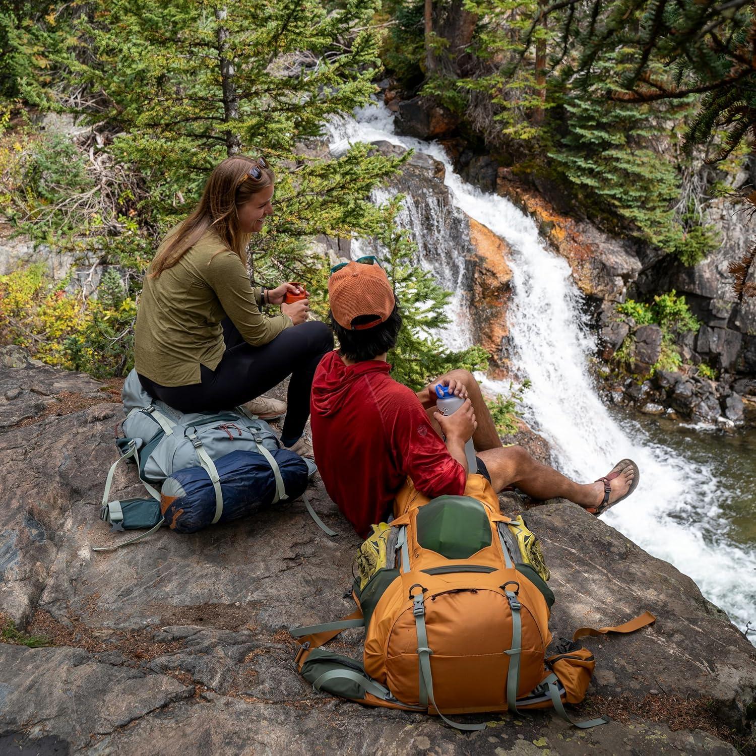 imageKelty Glendale 65L 105L Multiday Backpacking Thru Hiking Pack Adjustable Suspension Customized Fit Pageant Blue 105LSea Spray