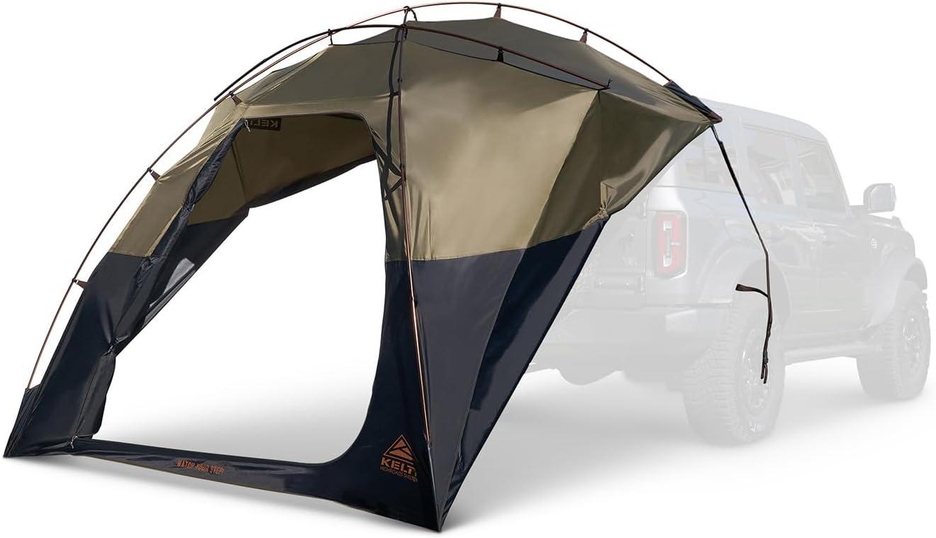 imageKelty Highroads Overlanding Shelter Universal Mount Car Camping Tent with Large Zippered Entry Aluminum Frame Adjustable Walls and Windows UV Protection Rainproof Stuff Duffel Included 2024Highroads Shelter Aluminum Frame