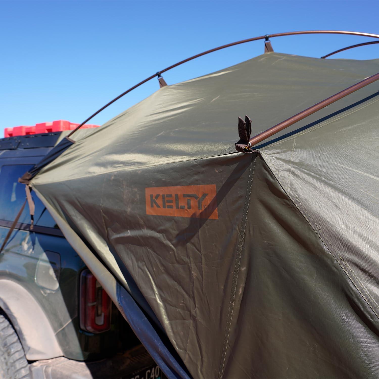 imageKelty Highroads Overlanding Shelter Universal Mount Car Camping Tent with Large Zippered Entry Aluminum Frame Adjustable Walls and Windows UV Protection Rainproof Stuff Duffel Included 2024Highroads Shelter Aluminum Frame