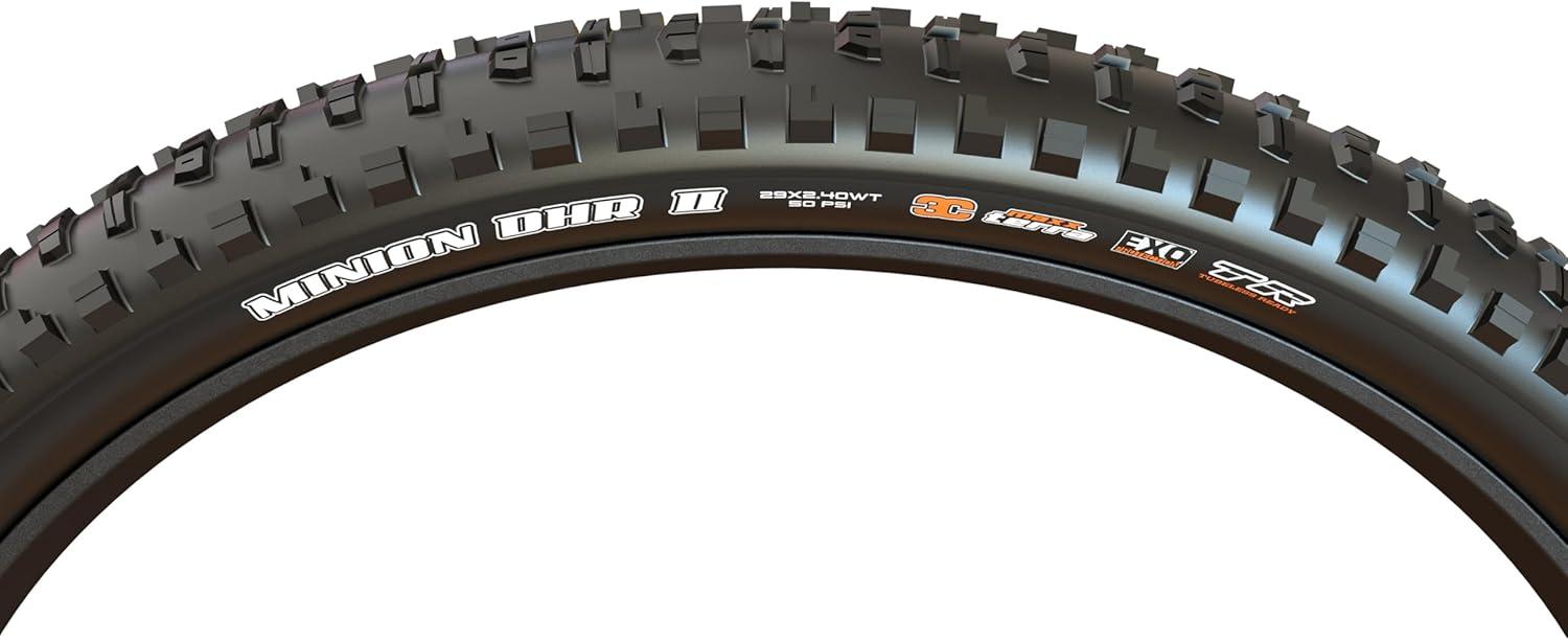 imageMAXXIS Minion DHR II 3C MaxxTerra 26 275 29 DH EXO DD EXO E50 Rating Tubeless Excellent Braking and Cornering Traction in Steep TerrainBlack