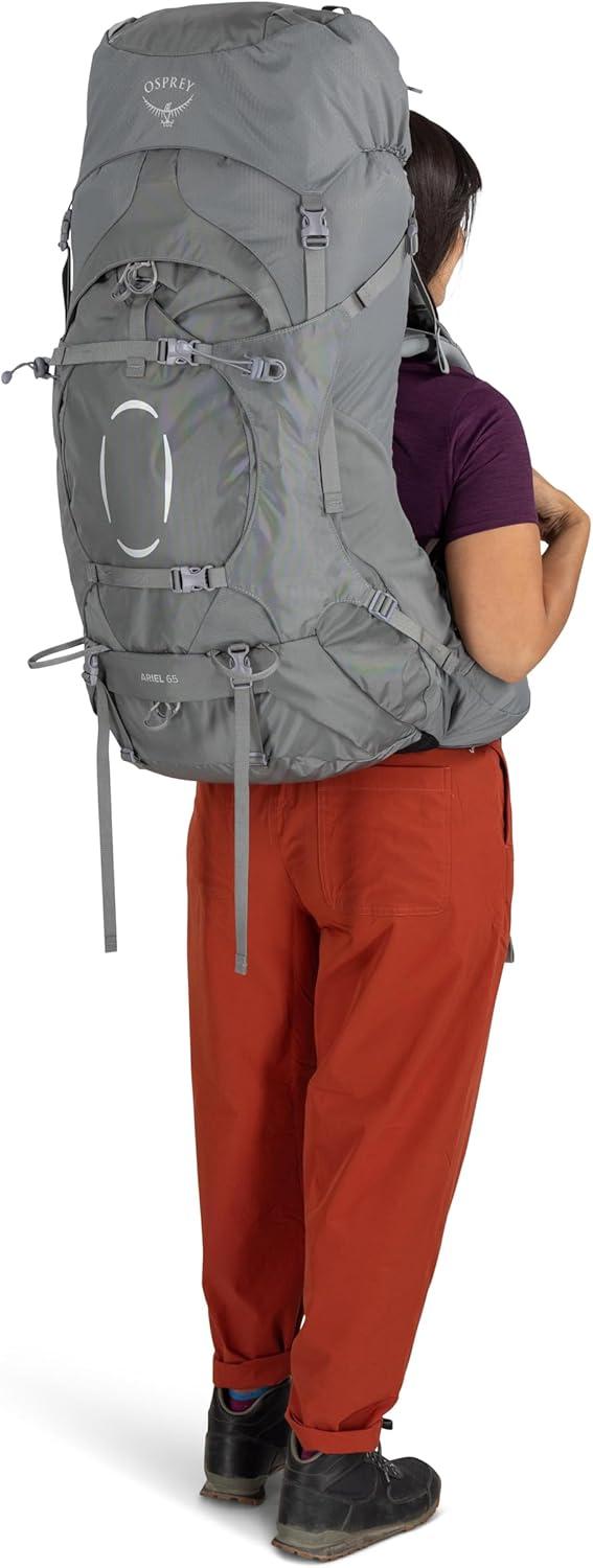 imageOsprey Ariel 65L Womens Backpacking Backpack Black WML Extended FitMedium Gray