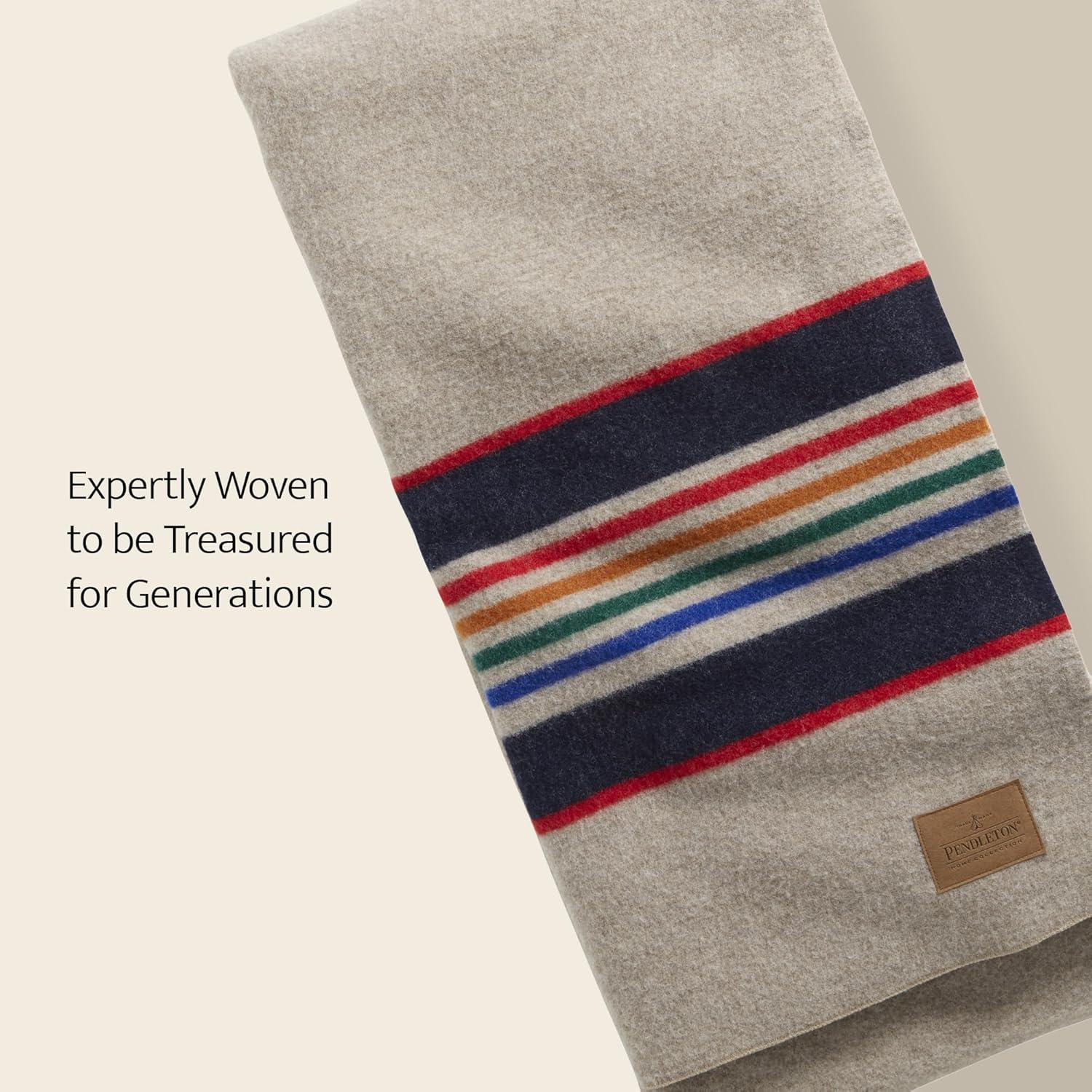 imagePendleton National Park Blanket Full 80quot x 90quot 100 Wool Soft and Durable Throw for Home ampamp Outdoor Adventures Iconic Park Stripes Collectible Keepsake GlacierJoshua Tree