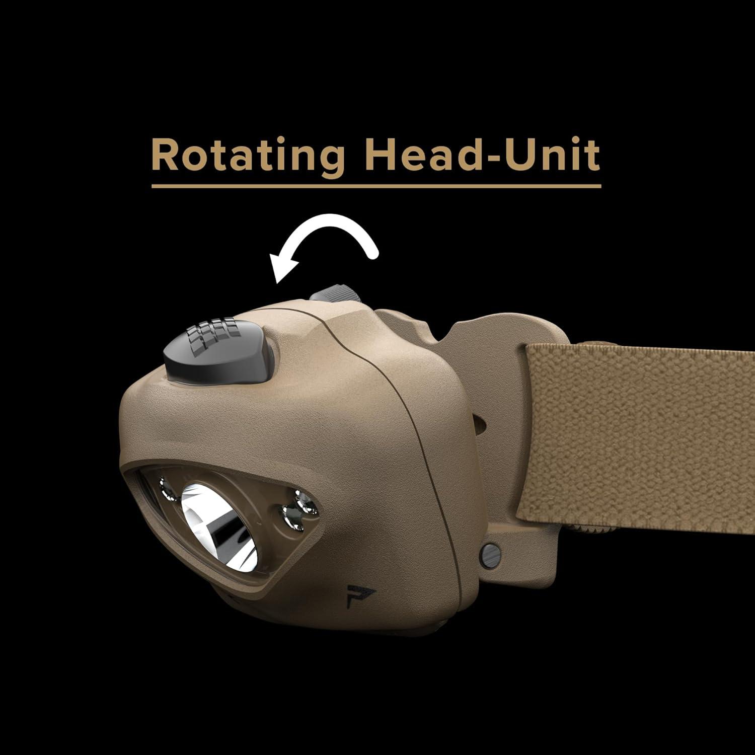 imagePrinceton Tec Vizz Headlamp 550 Lumen Dimmable LED IPX7 Water Resistance Essential Outdoor Accessory for Hiking Backpacking Camping Running and Safety Preparedness Green New VersionTan