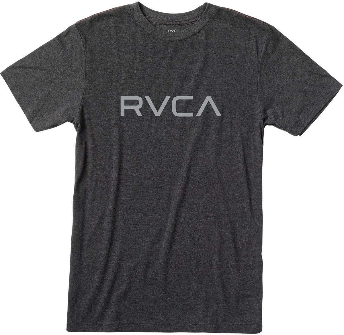 imageRVCA Mens Red Stitch Graphic Crew TShirtBlackGrey