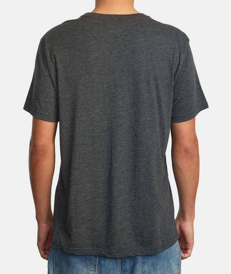 imageRVCA Mens Red Stitch Graphic Crew TShirtBlackWhite S125