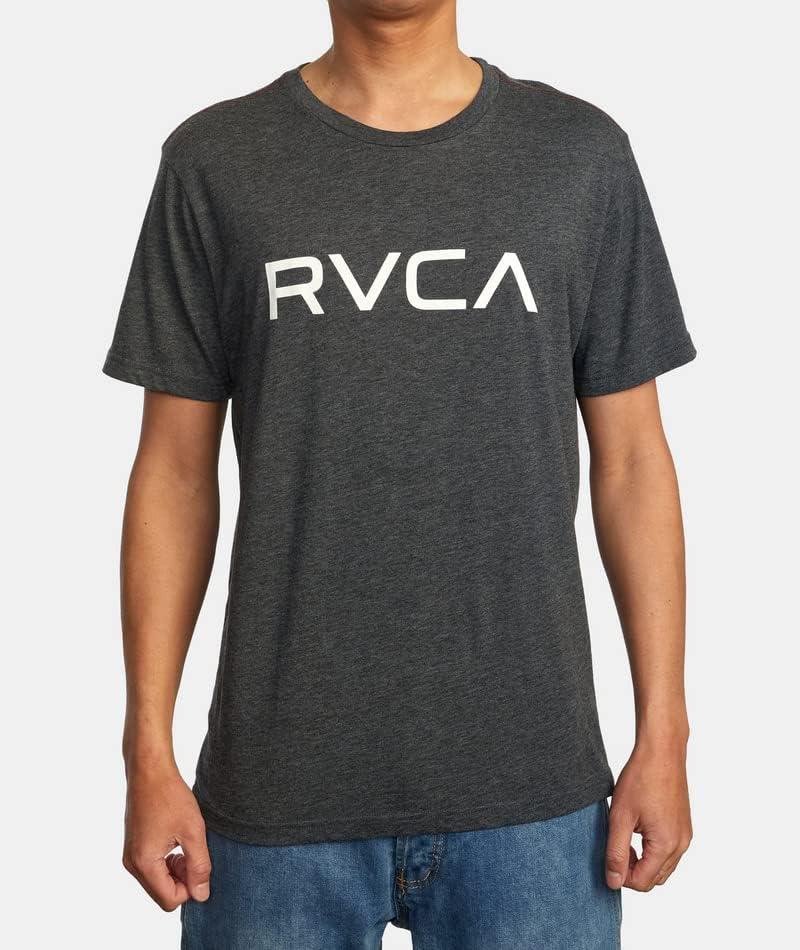 imageRVCA Mens Red Stitch Graphic Crew TShirtBlackWhite S125