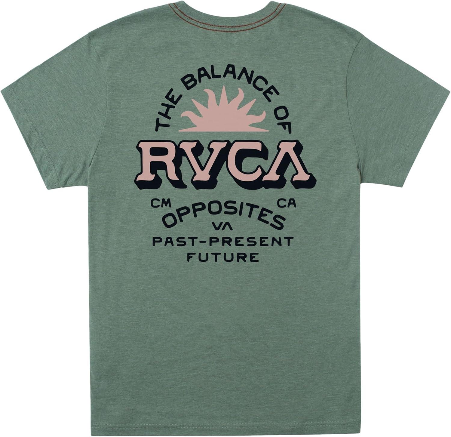 imageRVCA Mens Red Stitch Graphic Crew TShirtType Set Jade