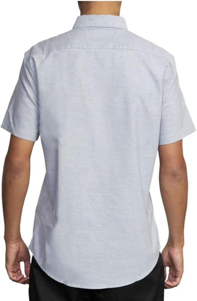 imageRVCA Mens Thatll Do Stretch Short Sleeve Woven Button Front Shirt Pavement S125