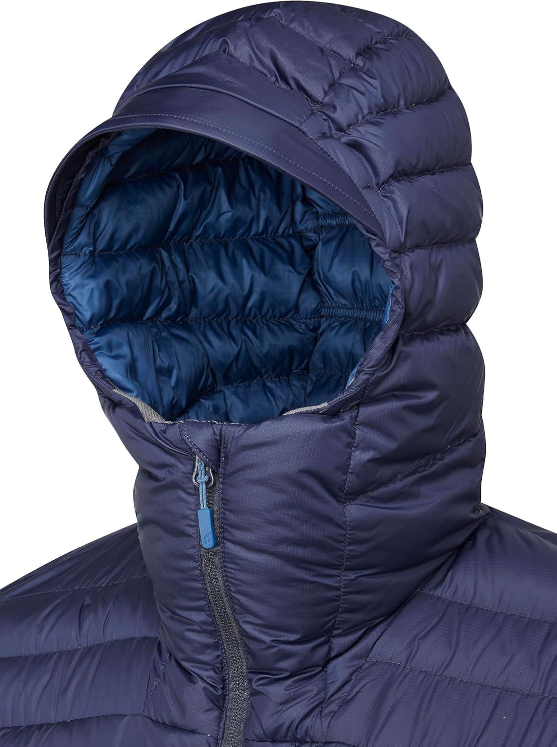 imageRab Mens Microlight Alpine 700Fill Down Hooded Puffer Jacket for Hiking ampamp SkiingDeep Ink Denim