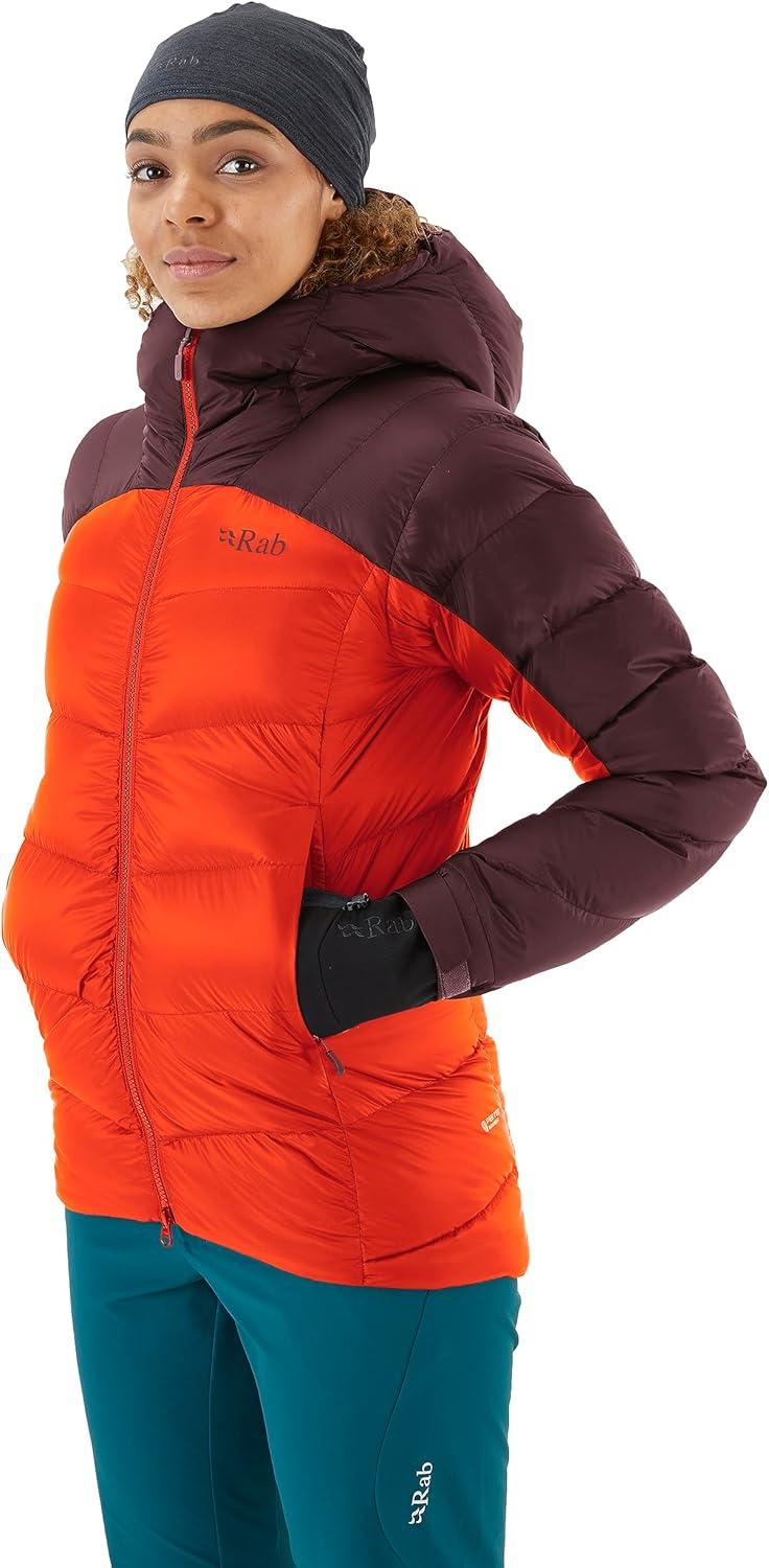 imageRab Womens Neutrino Pro Hoody Lightweight Warm Down Coat for Climbing ampamp MountaineeringDeep HeatherRed Grapefruit