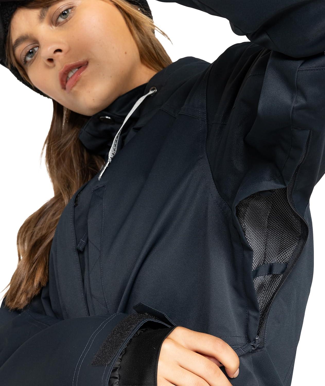 imageRoxy womens Billie Jacket 10k Waterproof Snow Jacket Tailored Fit Pfasfree InsulatedAnthracite