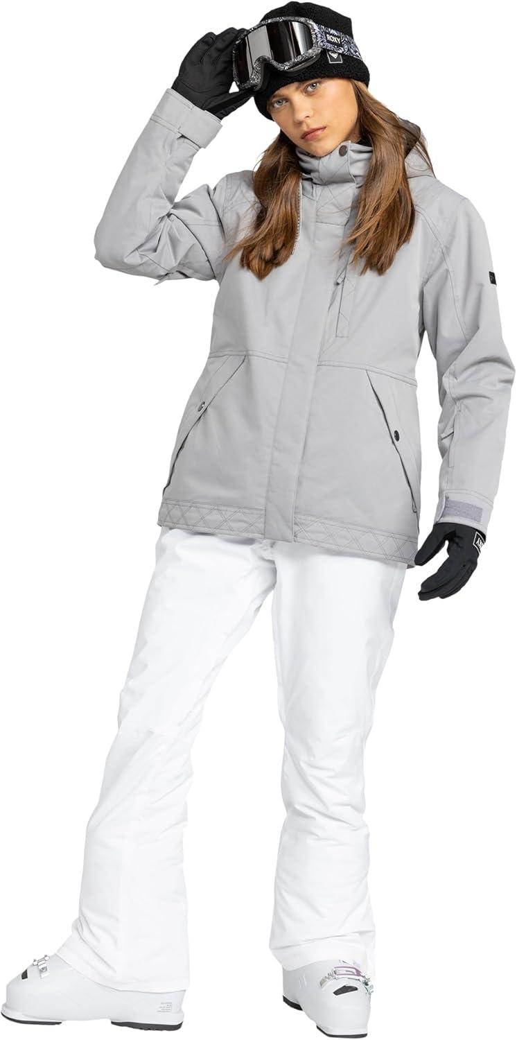 imageRoxy womens Billie Jacket 10k Waterproof Snow Jacket Tailored Fit Pfasfree InsulatedGrey