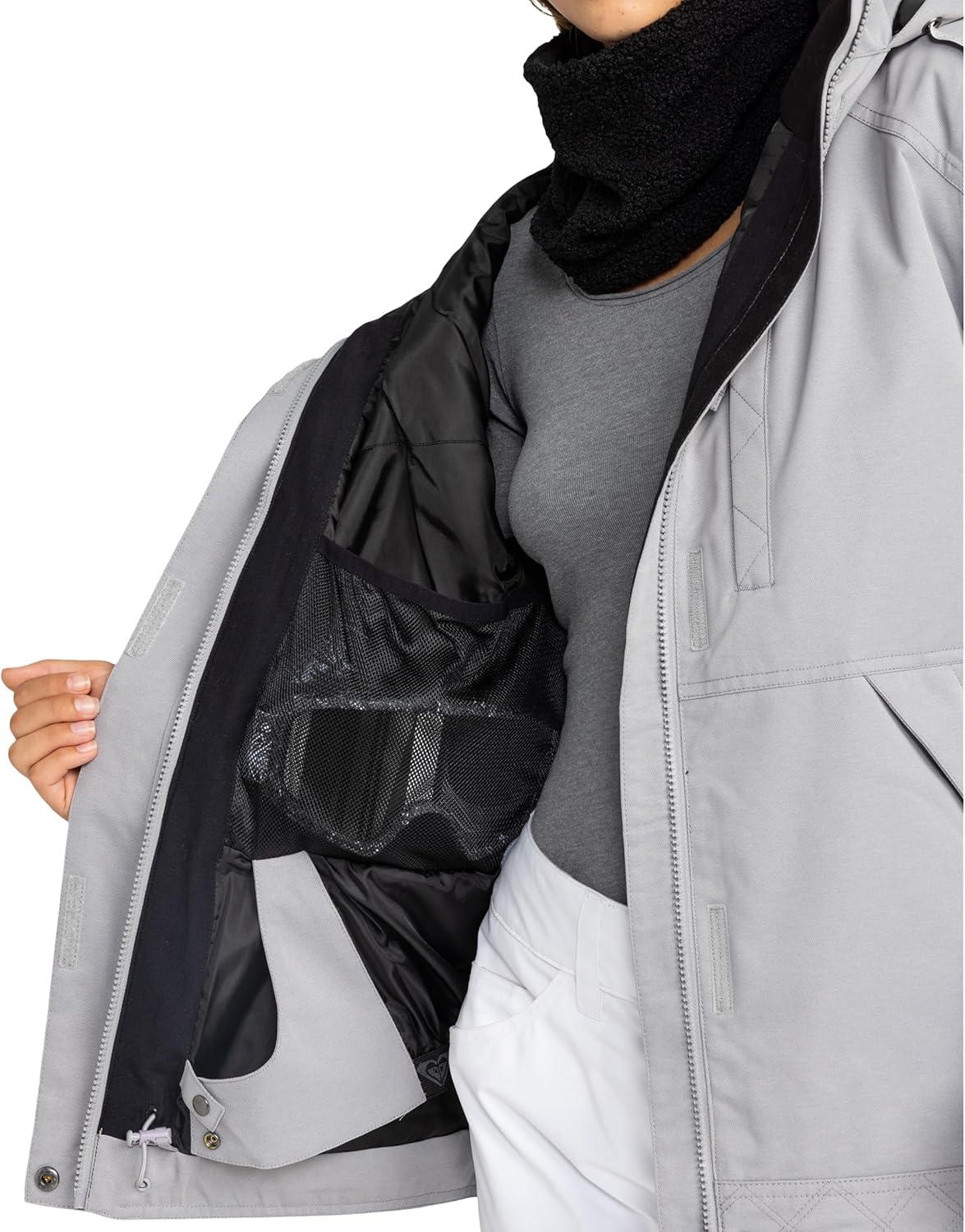 imageRoxy womens Billie Jacket 10k Waterproof Snow Jacket Tailored Fit Pfasfree InsulatedGrey