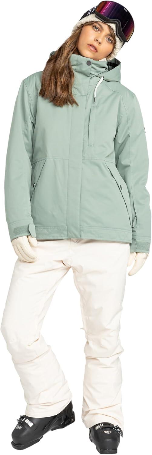 imageRoxy womens Billie Jacket 10k Waterproof Snow Jacket Tailored Fit Pfasfree InsulatedLily Pad